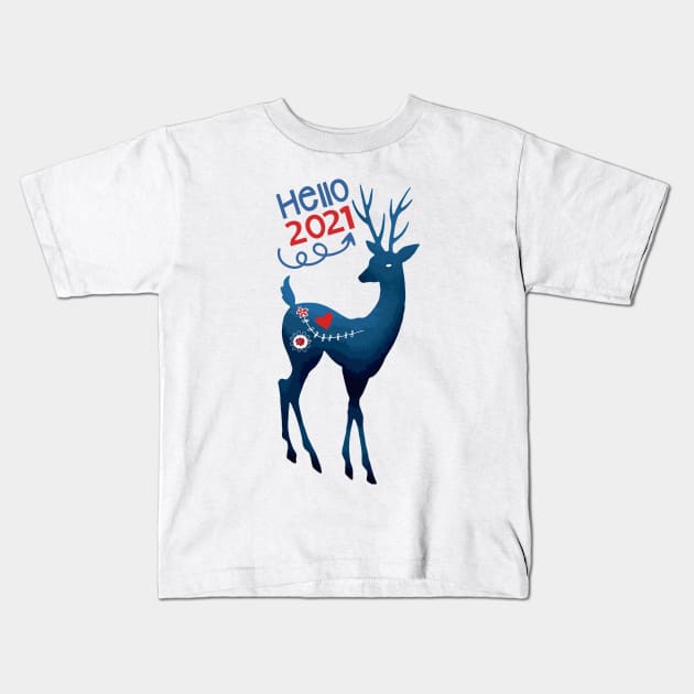 Hello 2021 Kids T-Shirt by gold package